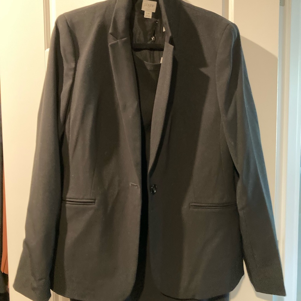 New J.Crew black dress suit set blazer 14/dress 12
